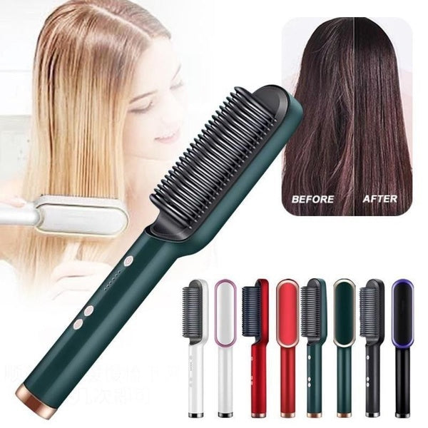 Hair brush hot air comb straightening dryer styler air hot air brush flat iron hair straightener brush