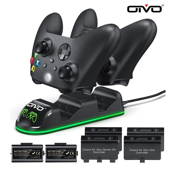 Chargeur de manette OIVO compatible avec les manettes Xbox Series X S et One S-X-Elite, station de charge pour manette Xbox One avec 2 packs de batte