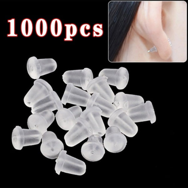 1000pcs-Lot Clear Soft Silicone Rubber Earring Backs Stoppers Safety Accessories DIY Earrings Nuts In Jewelry Findings Matron Inn
