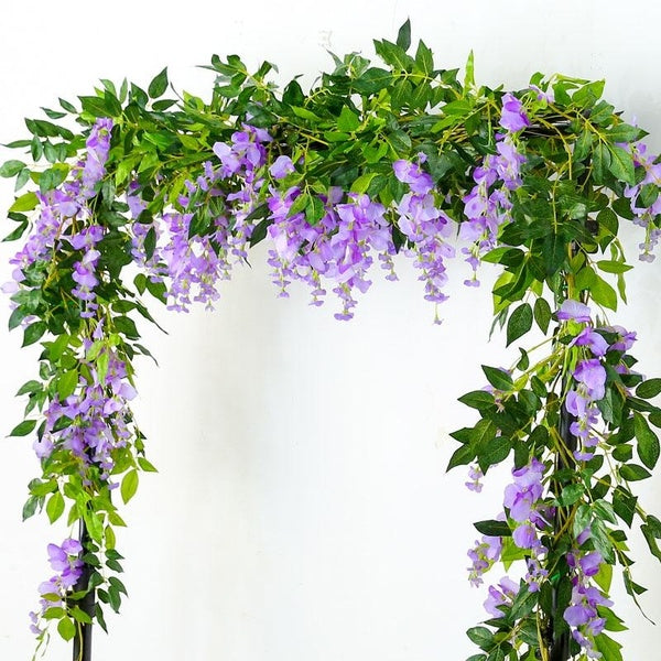 Artificial Flower Wisteria Wreath Silk Hanging Flower Ivy Romantic Wedding Arch Decoration Fake Plants