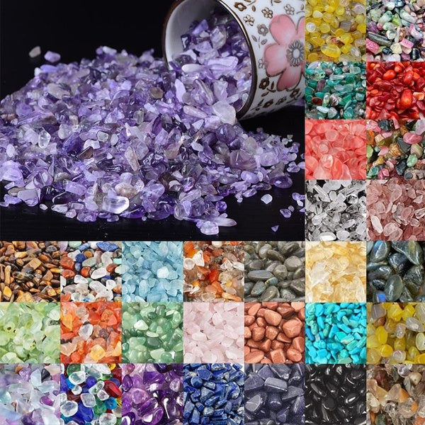 Natural Amethyst Quartz Crystal Stone Rock Chips Lucky Healing Enjoy The Sight of Crystal Fish Tank Crystal Mixed Stones Home Decoration Tumbled Chip