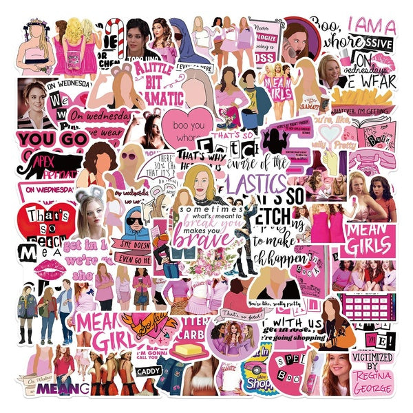 10-50Pcs Mean Girls Creative Graffiti Stickers for DIY Luggage Laptop Skateboard Motorcycle Bicycle Stickers