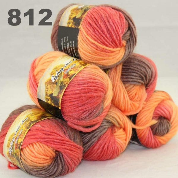 6x50gr Skeins NEW Chunky Hand Coarse Knitting Scores wool yarn Camel Orange 812 Professional sales of yarn, please pay attention to the store can hav