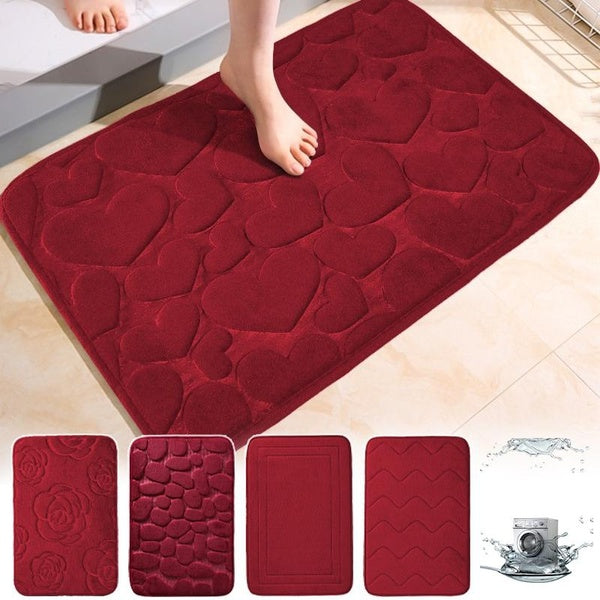 Memory Foam Bathroom Rugs, 5 Styles Ultra Soft & Non-Slip Bath Mat, Water Absorbent and Machine Washable Bath Carpet Rug for Shower Bathroom Floor Ru