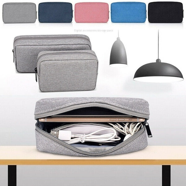 Digital Accessories Travel Storage Bag Pouch USB Cable Headphones Organizer Case