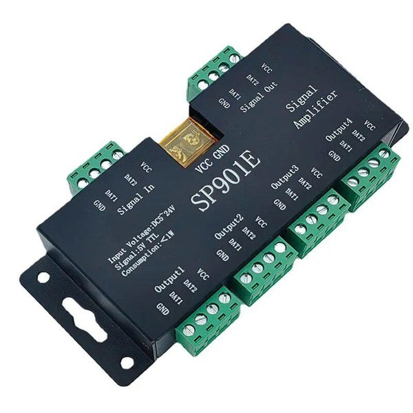 SP901E SPI Signal LED Amplifier For WS2812B WS2812 WS2811 RGB Pixel Controller Addressable LED Pixel Strip Programmable Panel Light