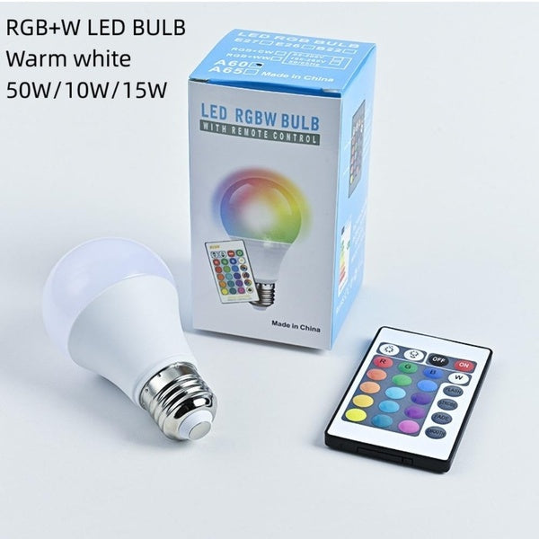 AC85-265V E27 Led Lamp Dimmable RGB Light Bulb Led Magic Bulb Spot Light 5W 10W 15W Smart Control Led RGBW Lamp Home Decor Christmas Festival Light B