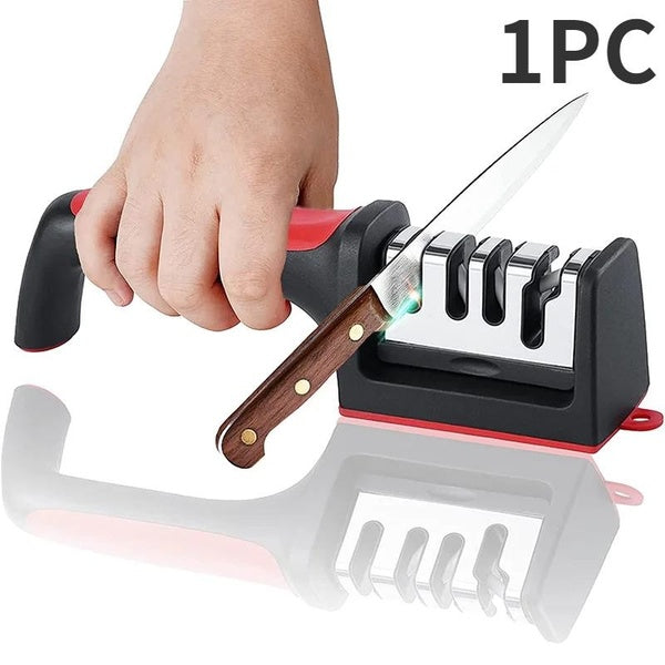 Affûteur de couteaux portatif multifonction en 4 étapes, outil d'affûtage rapide avec Base antidérapante, couteaux de cuisine, accessoires Gadget 1 p