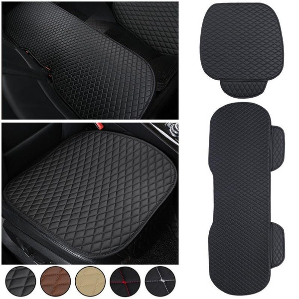 1pc-2pcs-3pcs Leather Car Seat Cushion For Front And Back Seat, Leather Soft And Breathable Car Seat Cover With Storage Pouch, Comfortable Non-slip