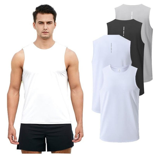 T-shirt musculaire sans manches pour homme, gilet de fitness respirant absorbant la transpiration, débardeur de sport en maille à séchage rapide, gil