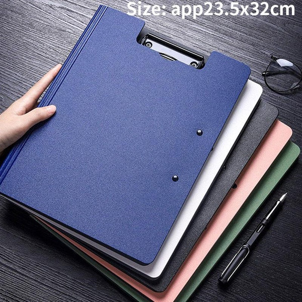 A4 File Folder Clipboard Writing Pad Memo Clip Board Double Clips Test Paper Storage Organizer School Supplies Office Stationary-220