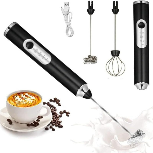 Coffee Frother Handheld, Frother Electric Milk Frother, Electric Hand Foamer Blender for Drink Mixer, Electric Whisk Drink Mixer for Lattes, Double H