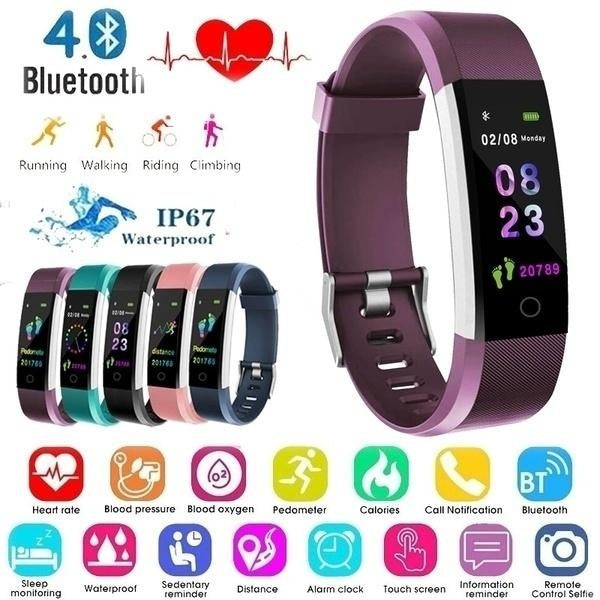 Coloré Smart Bluetooth Fitness Tracker Pression Artérielle Sommeil Moniteur de Fréquence Cardiaque Sport Montre Intelligente Smart Bracelet Podomètre