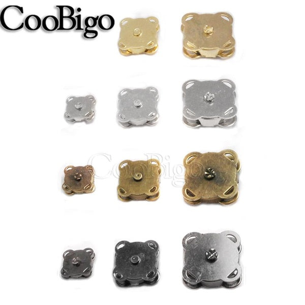 10sets Metal Magnetic Snap Fasteners Clasps Buttons Handbag Purse Wallet Craft Bags Parts Accessories 10mm 15mm 18mm 4 Color