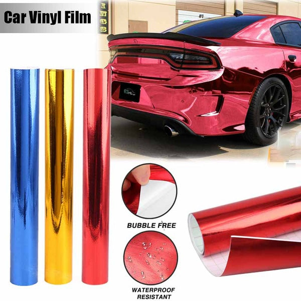 Chrome Rouge-Bleu-Jaune Bulle Auto-Adhésif Voiture Vinyle Film Wrap Autocollant Decal 152 cm x 30 cm-60 cm