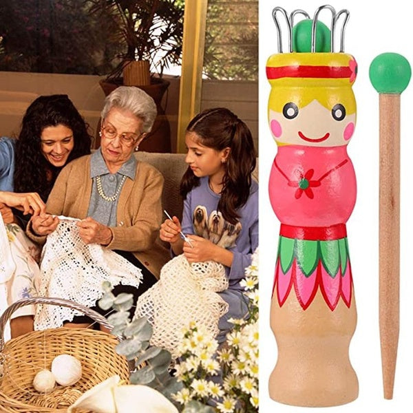 Knitter Wood Yarn Knitting Spool Maker DIY Craft Wool Knitting Needle Tools Doll Dolly Craft Loom Rope Braided Maker
