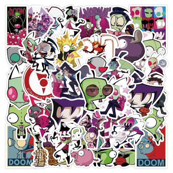 10-55pcs Cartoon Invader Zim stickers invader zim Graffiti Stickers for DIY Luggage Laptop Bicycle Stickers