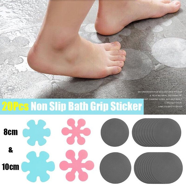 20PCS Non-Slip Bathtub Stickers, 8cm & 10cm Safety Bathroom Tubs Showers Treads Adhesive Decals Self Adhesive Bath Grip Stickers Shower Floor Sticker