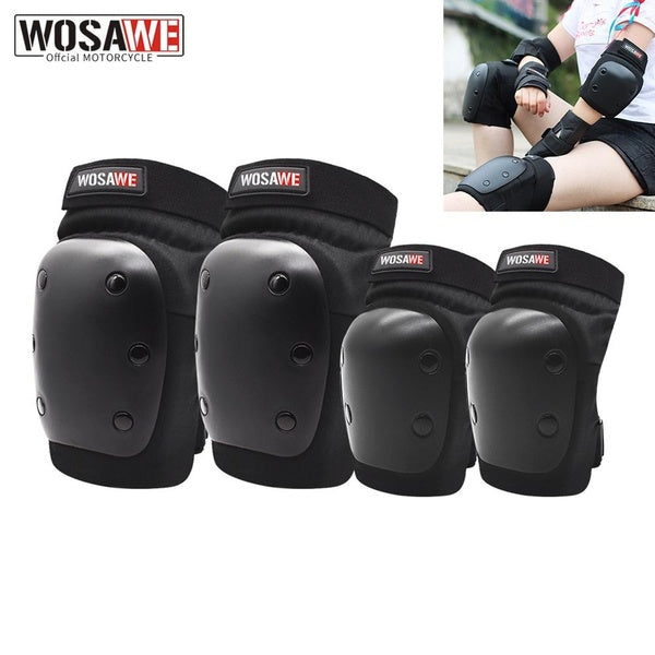 WOSAWE Elbow & Knee Pads Set for Cycling Motorcycle Roller Skateboarding Scooter Armor Protection Guards