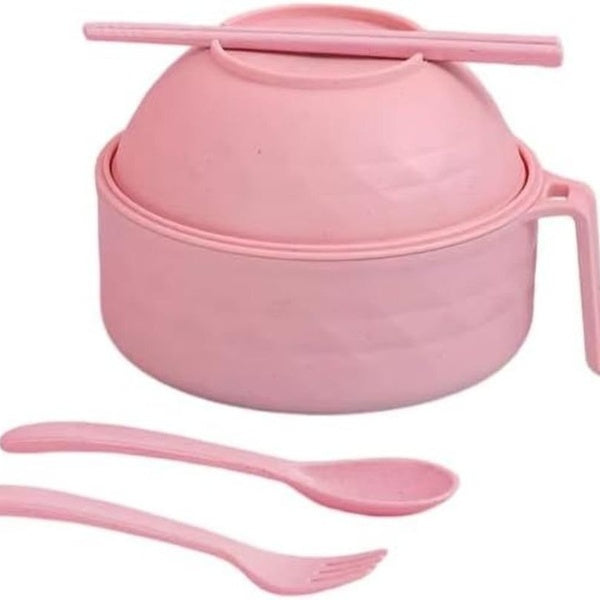 6 Piece Ramen Bowl Set,Microwave Ramen Cooker,Instant Noodles Bowl with Chopsticks Fork Spoon Large Soup Cups Cooking with Soup Mup,College Dorm Room