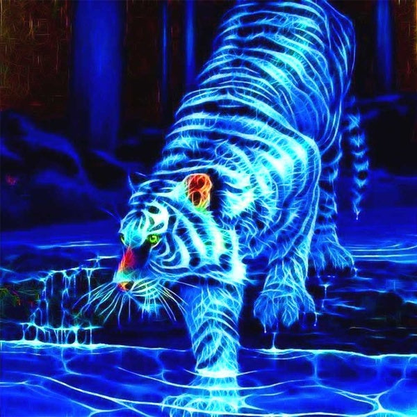 DIY 5D Diamond Painting Tiger Full Drill with Number Kits Home and Kitchen Fashion Crystal Rhinestone Cross Stitch Embroidery Paintings Canvas Pictur