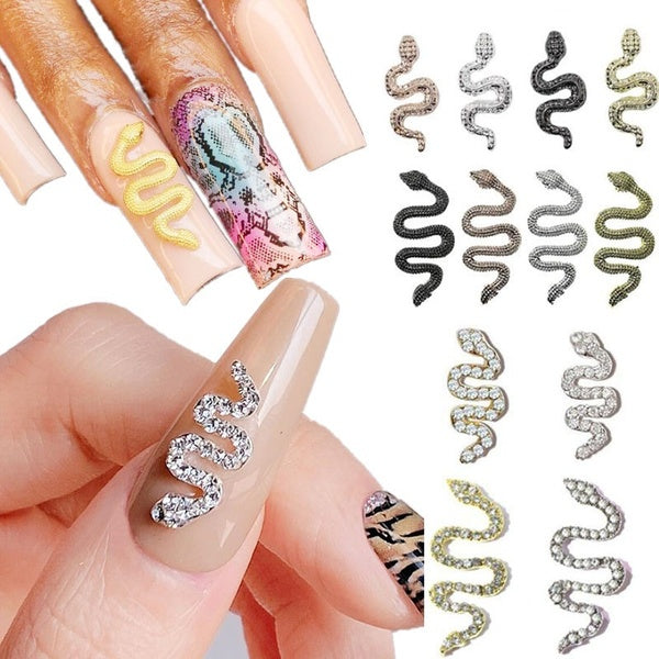 5pcs-26pcs 3D Flatback Diamond Snake Nail Charms