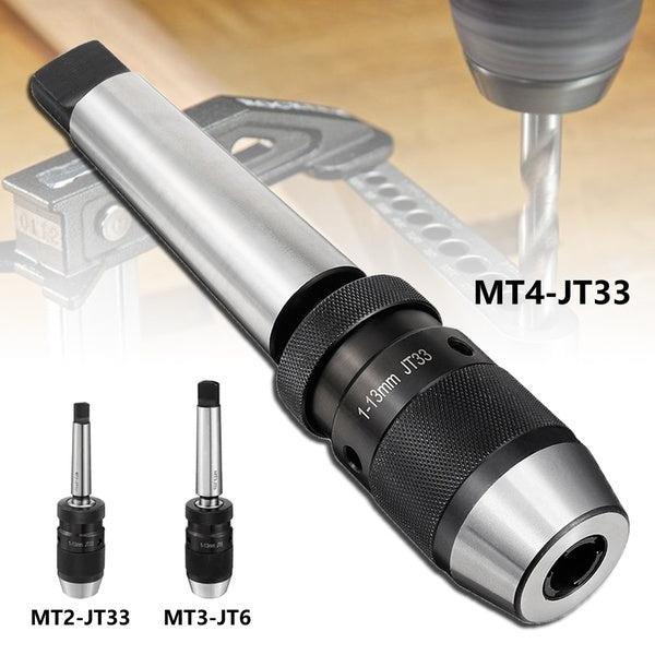 1-32"-1-2" Self Tightening Keyless Drill Chuck w Morse Taper Arbors MT2-JT33 MT3-JT6 MT4-JT33
