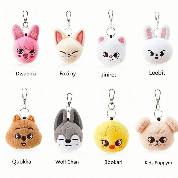 Kpop Stray Kids Skzoo Wolfchan Leebit Foxiny Keychain Plush Keychain Toy Stray Kids Pendant Stuffed Doll Idol Key Rings Accessories for Fans Collecti Matron Inn