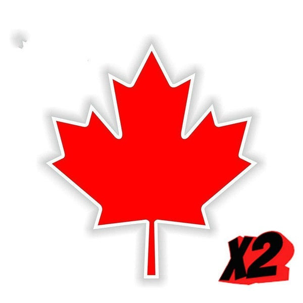 2Pcs 13cm x 11.3cm Canada Maple Leaf Feuille Erable Vinyl Sticker Decal Bumper Autocollant Auto Car Stickers