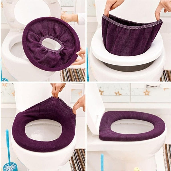 Warm Soft Toilet Cover Seat Lid Pad Bathroom Closestool Protector Bathroom Accessories Set Toilet Seat Cover Mat