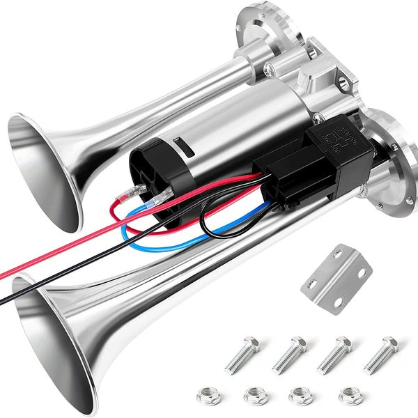 Air Horn for Truck Boats Car, 150DB Super Loud Train Horn Kit with 120 PSI Air Compressor Truck Horn