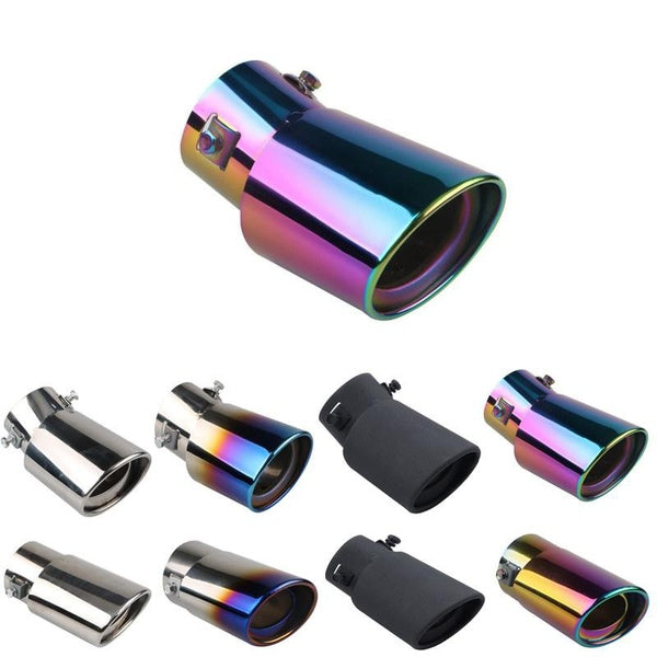 Car Exhaust Pipe Universal Exhaust Terminal Exhaust Muffler Tip Pipe Stainless Steel Single Output 62mm