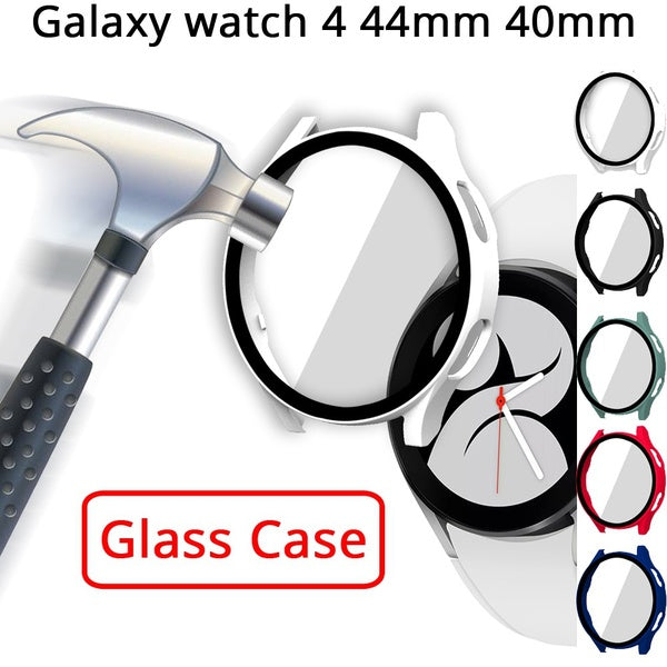 All-around Glass+Case for samsung Galaxy watch 4 Accessories Anti-fall bumper cover+Screen protector for Galaxy watch 4 44mm 40mm