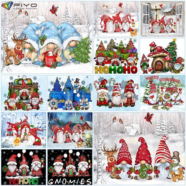 FIYO Christmas Diamond Painting Kits For Adults DIY 5D Diamond Mosaic Diamond Painting Home and Kitchen Fashion Canvas Pictures Wall Decoration Gifts