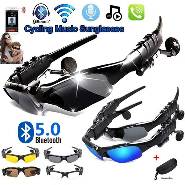2 in 1 Bluetooth Glasses Headphones with Mic Outdoor Sport Glasses Wireless Bluetooth Headset Handsfree Driving Cycling Sunglasses