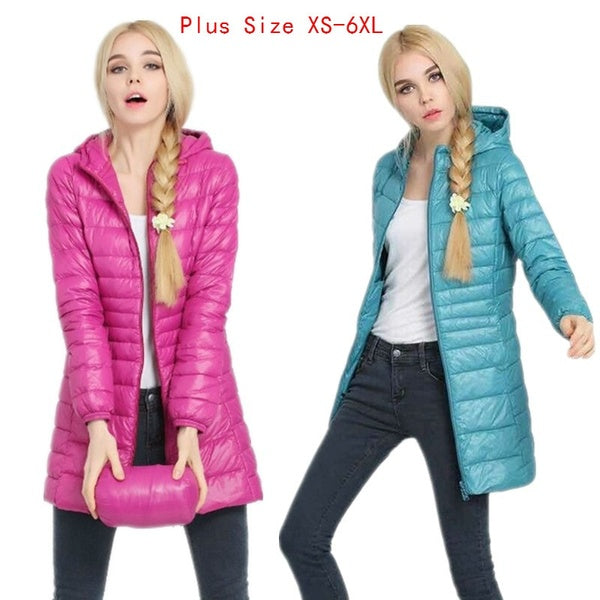 Winter Women's Slim Short Wadded Down Jacket Outerwear Warm Jackets Lady Down Parkas Coat（8 colors；XS-6XL）