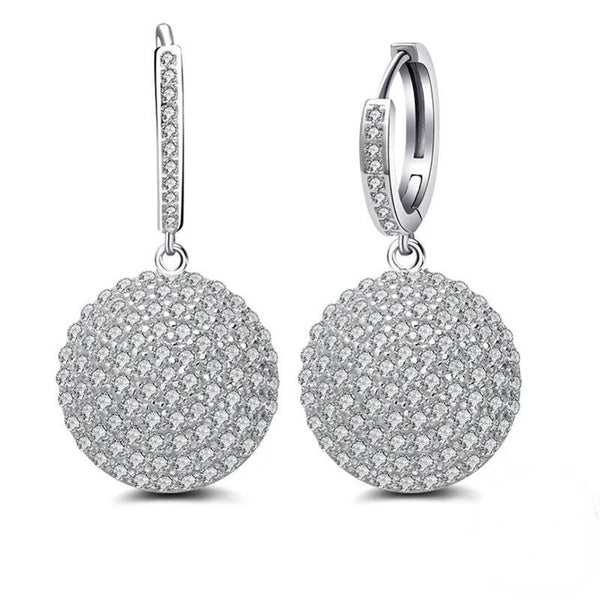 Boucles d'oreilles Anti-allergie plaquées argent, Micro pavé de diamant, boucles d'oreilles pendantes pour femmes, fête de mariage, bijoux cadeau