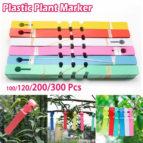 100-120-200-300Pcs Waterproof Reusable Plastic Plant Marker Plant Lable For Garden Ring Plant Tag 21*2cm