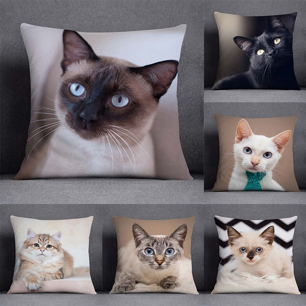 Cat series pattern decorative pillowcase, square pillowcase, home office decoration (45cm * 45cm)