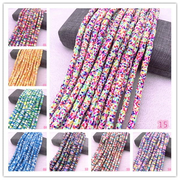 NEW 6mm Flat Round Handmade Polymer Clay Beads Spacers Loose Disc Beads for Jewelry Making Findings