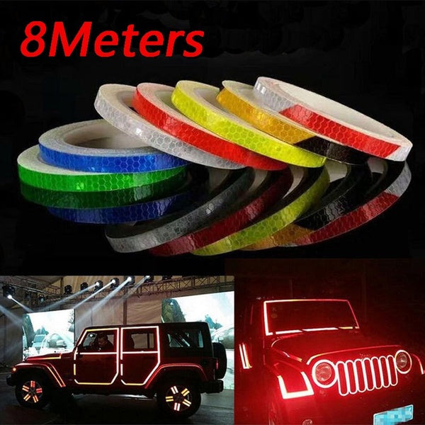 Waterproof Reflective Strips DIY Outdoor Safety Self-Adhesive Sticker Warning Reflector Tape For Car Bike Camper Baby Strollers Helmet