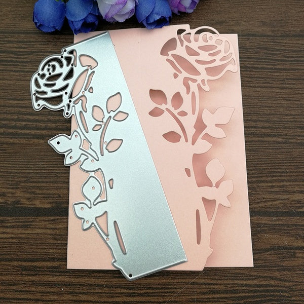 1pc Rose Leaves Border Metal Cutting Dies Stencils Die Cut for DIY Scrapbooking Album Paper Gift Greeting Card Embossing Paper Craft