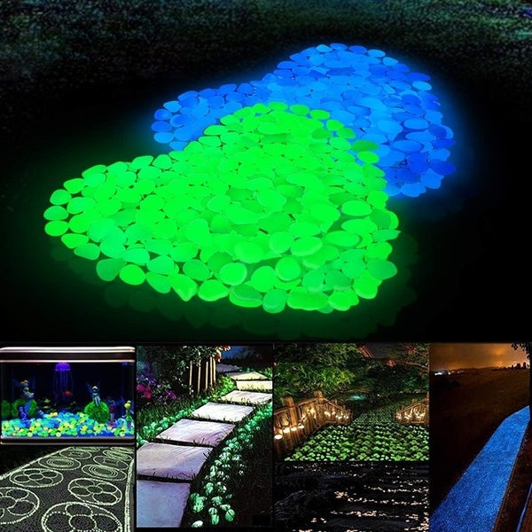100-200-300PCS Glow in the Dark Garden Pebbles, Glow Stones Rocks For Walkways-Garden-Path-Fish Tank-Aquarium Decor