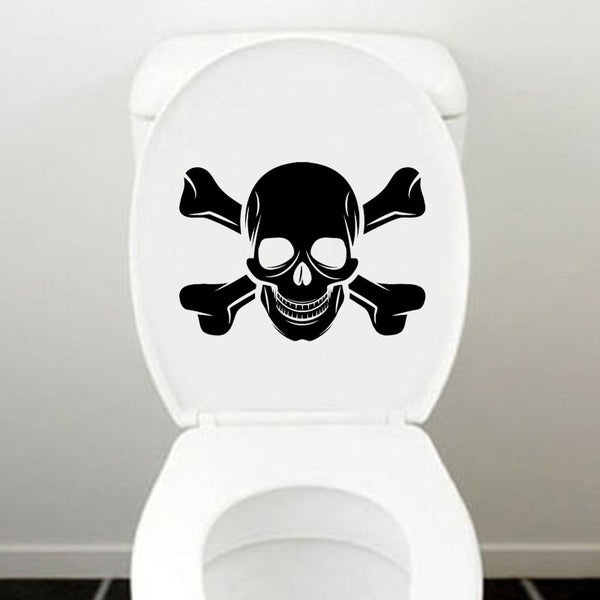 Pirate Skull Bones Fashion Bathroom Wall Decals Toilet Stickers Decor Vinyl 6WS0230