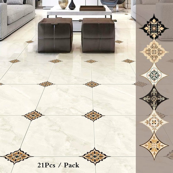 Printed Tile Stickers Floor Tile Home Decoration Waterproof Wear-resistant Self-adhesive Removable