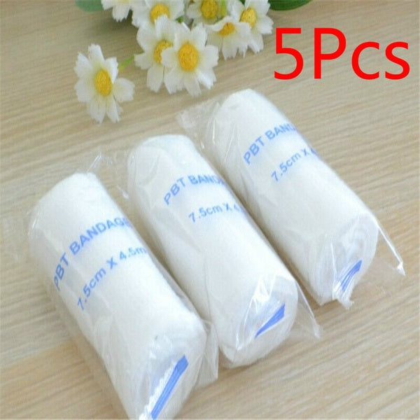 5Rolls PBT Bandage Stretch Sterile Home Medical Emergency First Aid Gauze outdoor Popular-High Quality