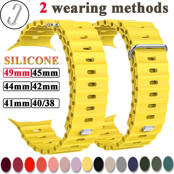 Bracelet en silicone pour montre intelligente Ultra 49 mm 8 7 45 mm 41 mm 44 mm 40 mm 38 mm 42 mm pour Smartwatch Series SE 6 5 4 3 2 1 Hommes Femmes