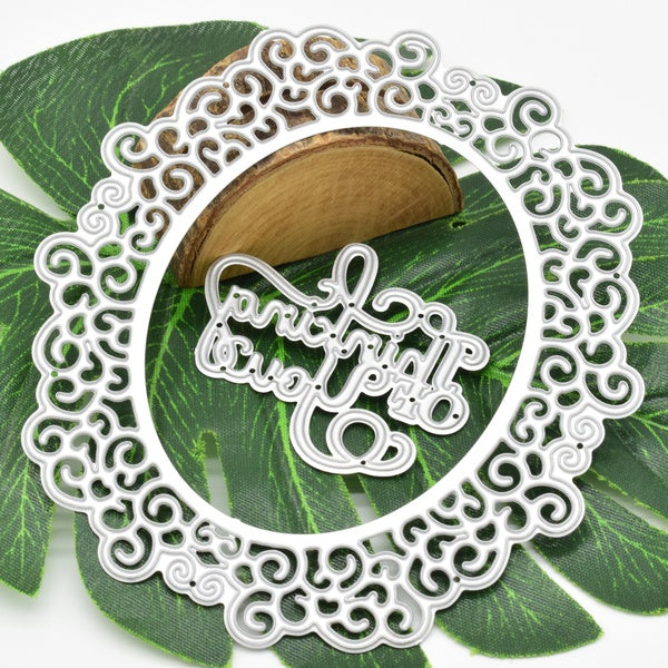 Lace Oval Cutting Dies Background Frame Metal Die Cuts for DIY Scrapbooking Album Card Making Paper Crafts