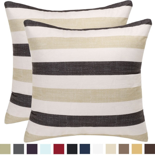 2 Pcs Cotton Linen Throw Pillow Covers, Buffalo Check Plaid Pillow Cases Farmhouse Black White Plaid Decorative Cushion Cover for Sofa Bedroom Car