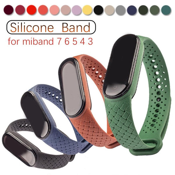 Bracelet de sport en silicone tressé pour Xiaomi Mi Band 7 Bracelet smartwatch Bracelet Correa NFC pour xiaomi band6 band7 Miband 6 5 4 3